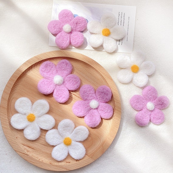 Felt Flower Embellishments for Crafts - Red White and Blue Flowers