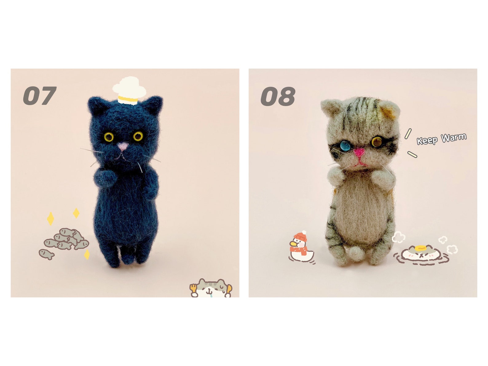 Cat Needle Felting Kit Needle Felt Cat Felted Animal Kit Etsy