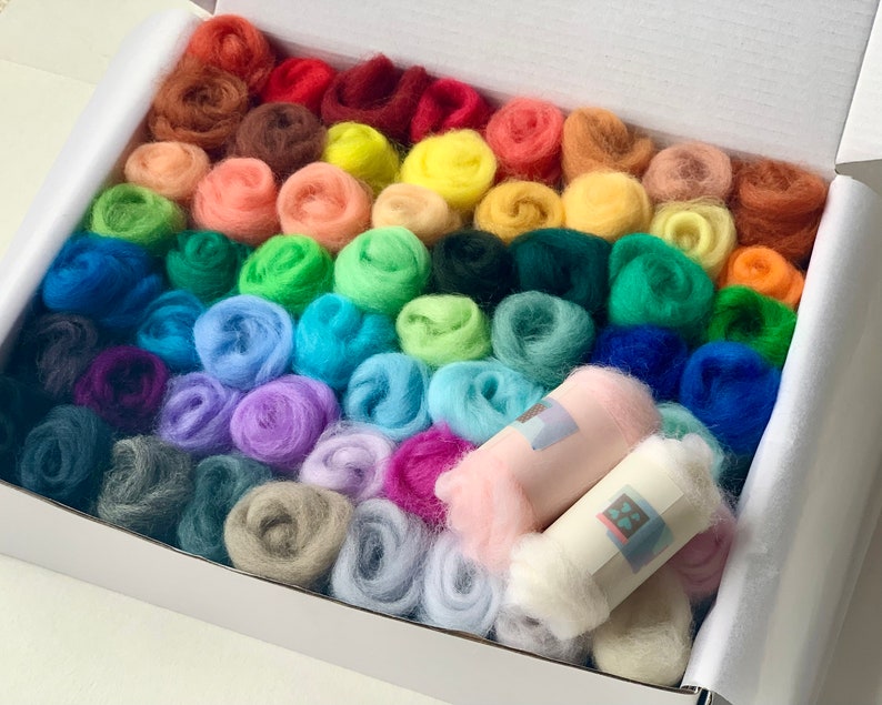 Felt Wool 60 Colors Set, 3g or 5g Each, Needle Felting Wool, Wool Roving for Felting, Felting Fiber, Merino Wool, Wet Felting image 8