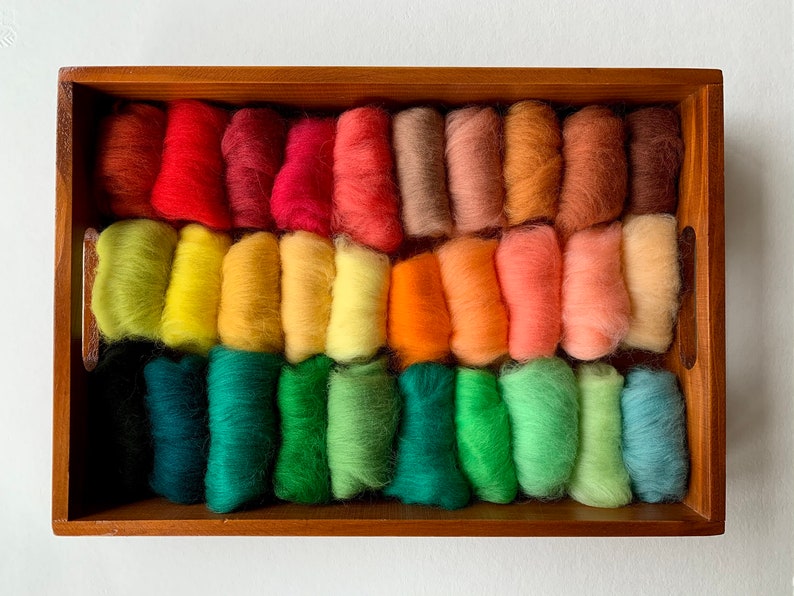 Felt Wool 60 Colors Set, 3g or 5g Each, Needle Felting Wool, Wool Roving for Felting, Felting Fiber, Merino Wool, Wet Felting image 3