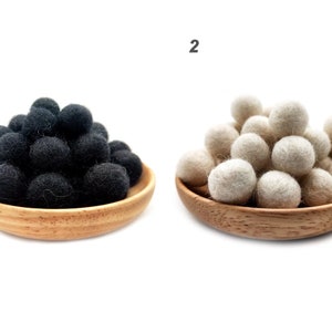 Felt Balls, 1.5cm, 50 Pcs, Pom Poms, Wool Felt Balls, Felted Balls, Felt Ball Garland, Solid Wool Felt Balls, Felt Beads, 30 Colors image 3