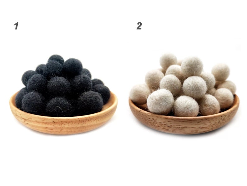 Felt Balls, 1.5cm, 50 Pcs, Pom Poms, Wool Felt Balls, Felted Balls, Felt Ball Garland, Solid Wool Felt Balls, Felt Beads, 30 Colors image 3