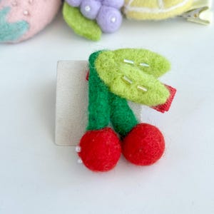 Felt Cherry Hair Clip, Kids, Toddler, Baby Hair Clip, Felt Fruit Duckbill Hair Clip, Fruit Hair Accessories, Gift for Toddler