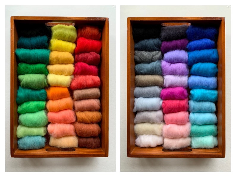 Felt Wool 60 Colors Set, 3g or 5g Each, Needle Felting Wool, Wool Roving for Felting, Felting Fiber, Merino Wool, Wet Felting image 1