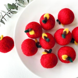 Felted Apple, Wool Felt Apple, Needle Felt Apple, Felted Fruit, Apple Decor, Apple Ornament, Woolen Apple, Felt Accessories, Home Decor