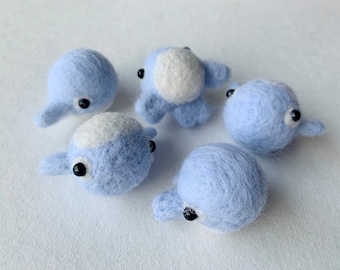 Felted Whale, Needle Felt Whale, Wool Felt Whales, Felted Animals, Whales Decor, Baby Mobile Supply, Garland Decor, Felted Shapes