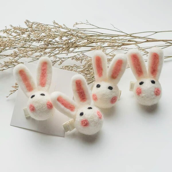 Felted Bunny, Felted White Rabbit, Wool Felt Bunny, Needle Felt Bunny, Bunny Decor, Bunny Ornament, Felt Craft Supplies, Felted Accessories