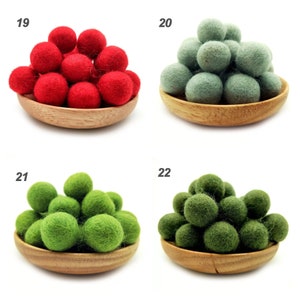 Felt Balls, 1.5cm, 50 Pcs, Pom Poms, Wool Felt Balls, Felted Balls, Felt Ball Garland, Solid Wool Felt Balls, Felt Beads, 30 Colors image 8
