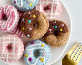 Felted Donuts for DIY Projects, Play Food for Game Kitchen
