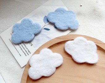 Felted Cloud for Making Garlands, Brooch, Hair Clip, Fridge Magnet, Decorations, Craft Supplies, Felting Art Works