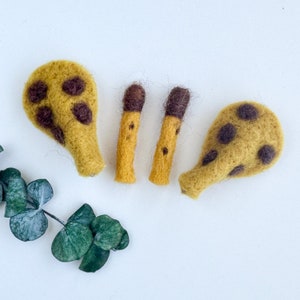 Giraffe Ears and Horns, 4 PCs, Felted Giraffe Ears, Wool Felt Giraffe Horns, Hair Clip Supplies, Giraffe Headband, Hair Clip for Kids
