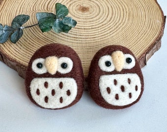 Needle Felted Owl Ornament, Wool Home Decoration