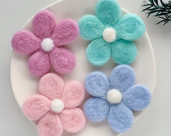 Gefilzte Woll Daisy Blumen, Pastell DIY Bastelbedarf, 7,5 cm