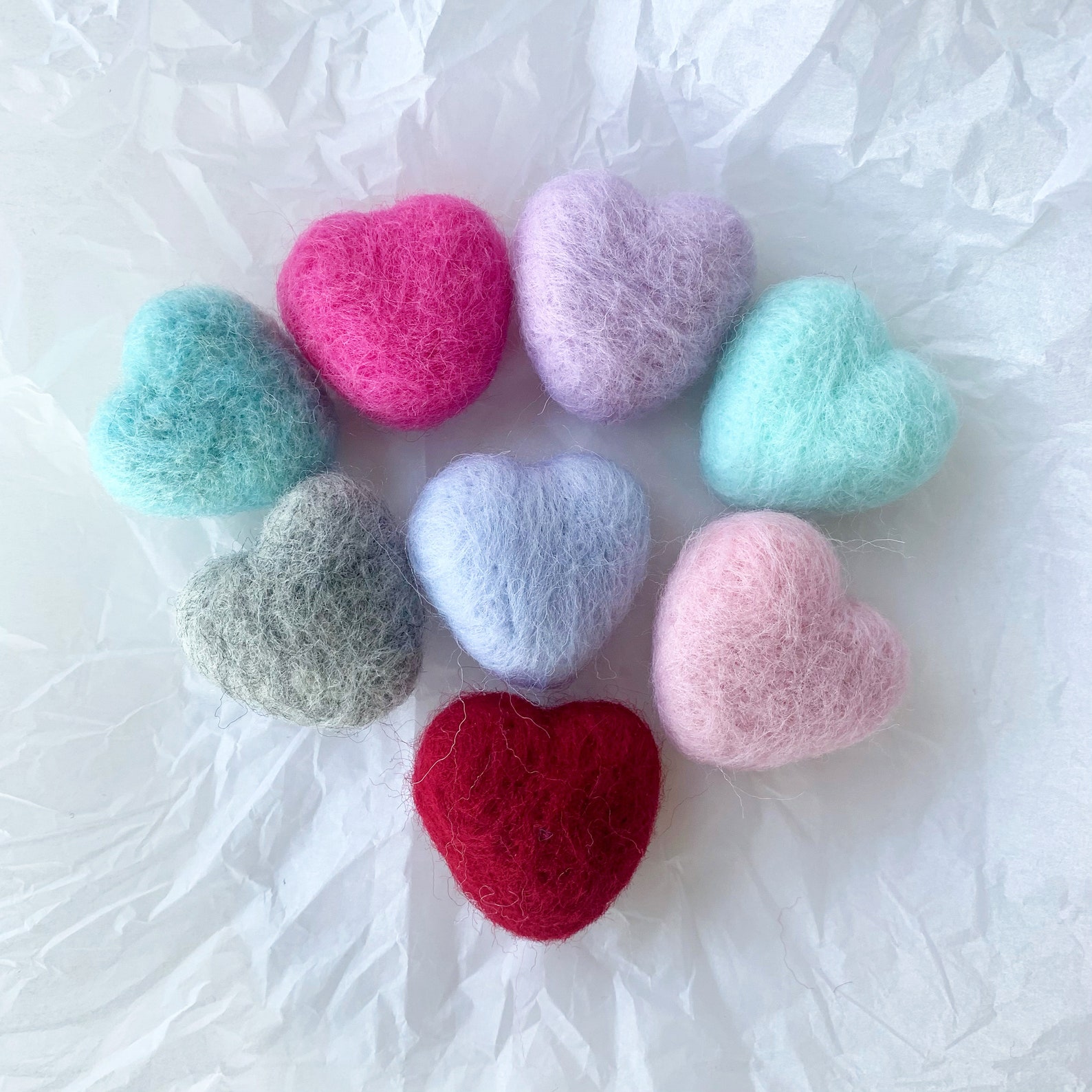 Felted Hearts 4cm Wool Felted Heart Needle Felt Heart Etsy