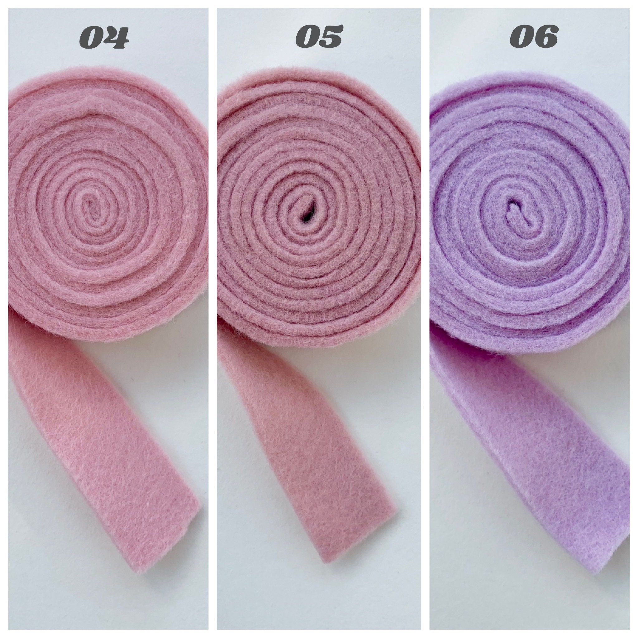 Wool Felt Ribbon, 9 Colors, Wool Ribbon Rolls, Felted Ribbon, Woolen ...