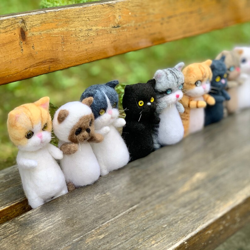 Cat Needle Felting Kit Needle Felt Cat Felted Animal Kit Etsy