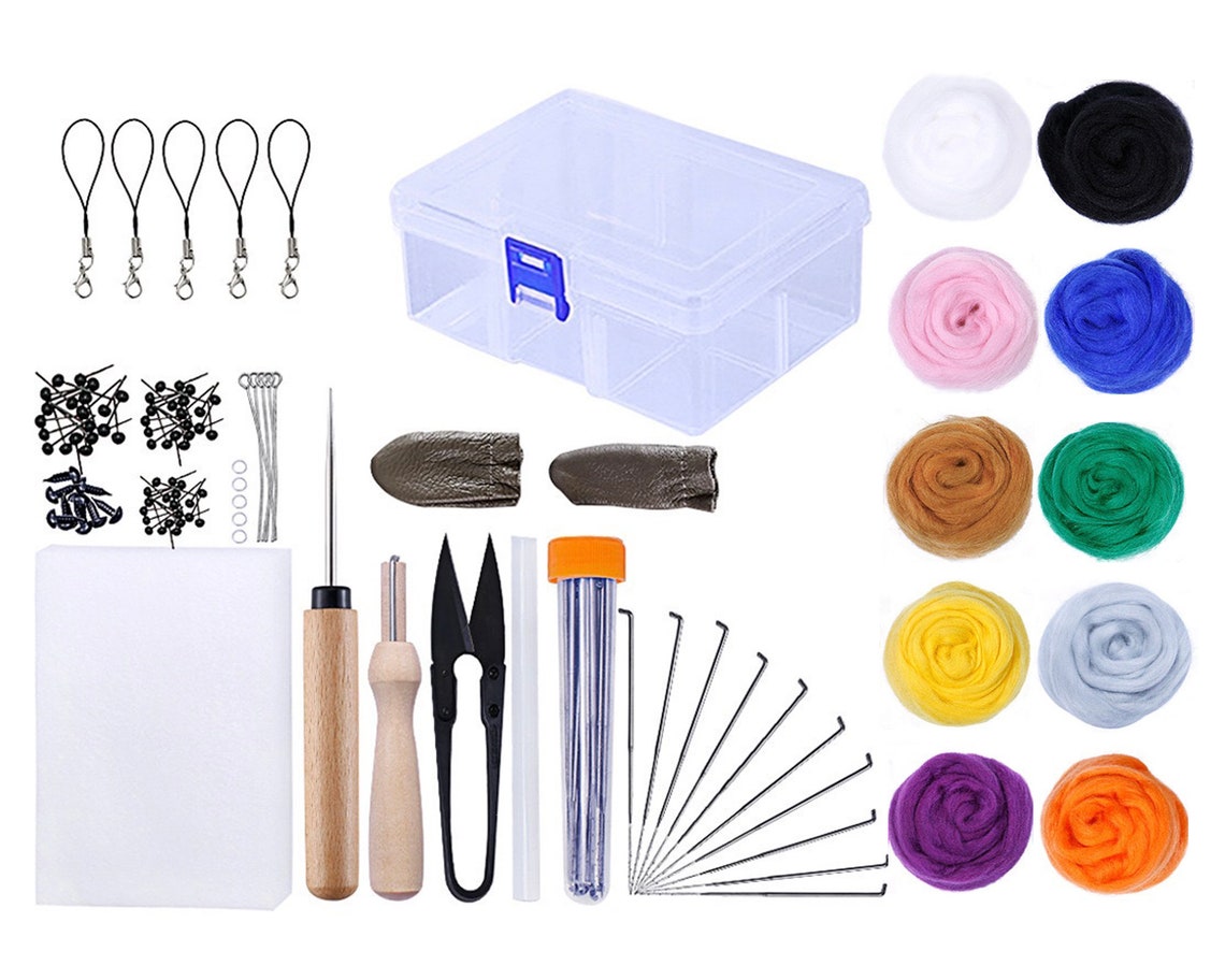 Needle Felting Kit Beginner 64 Pcs Wool Felting Starter Kit Etsy