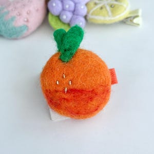 Felt Orange Hair Clip, Kids, Toddler, Baby Hair Clip, Felt Fruit Duckbill Hair Clip, Fruit Hair Accessories, Gift for Toddler