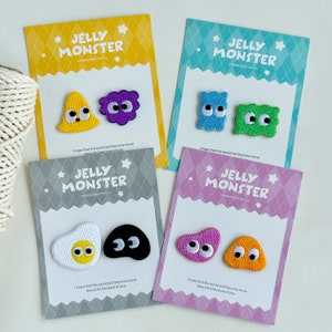 Jelly Monster Patches, Gestickter Monster Patch, selbstklebender Patch, Aufnäher zum Selbermachen