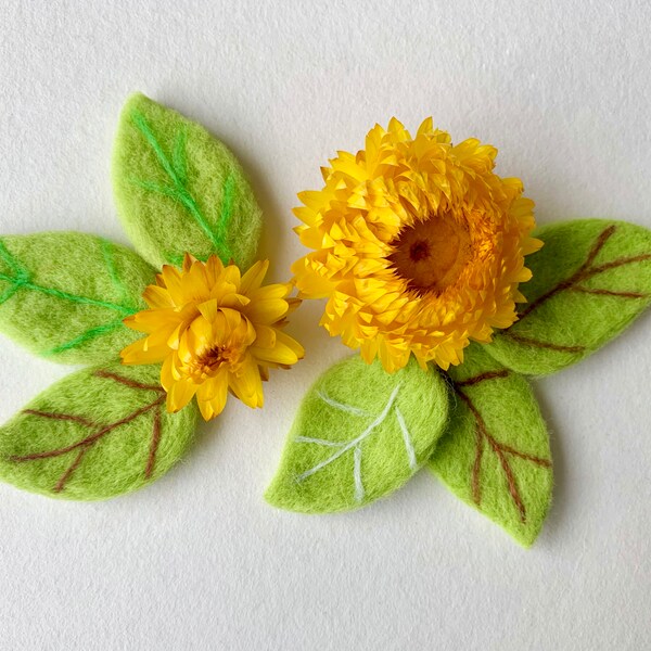 Wool Felt Leaves Etsy
