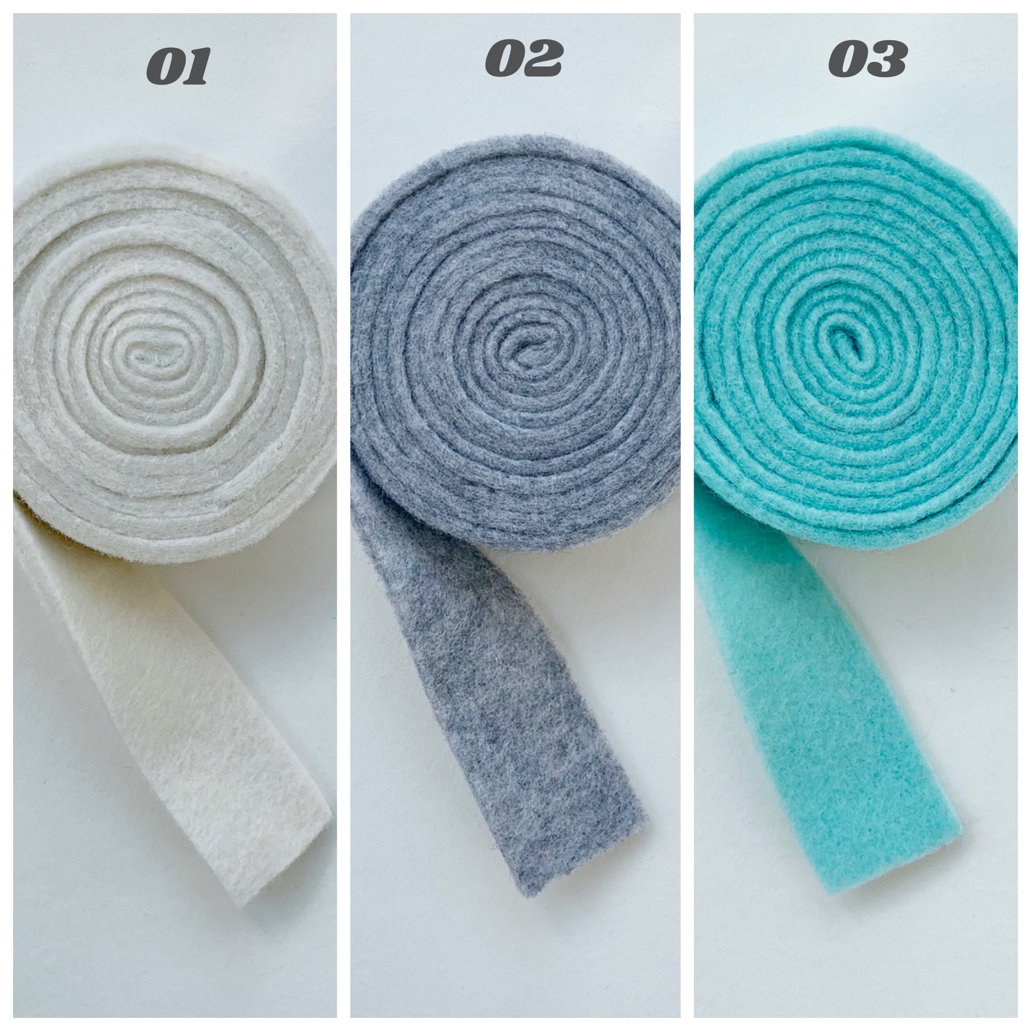 Wool Felt Ribbon, 9 Colors, Wool Ribbon Rolls, Felted Ribbon, Woolen ...