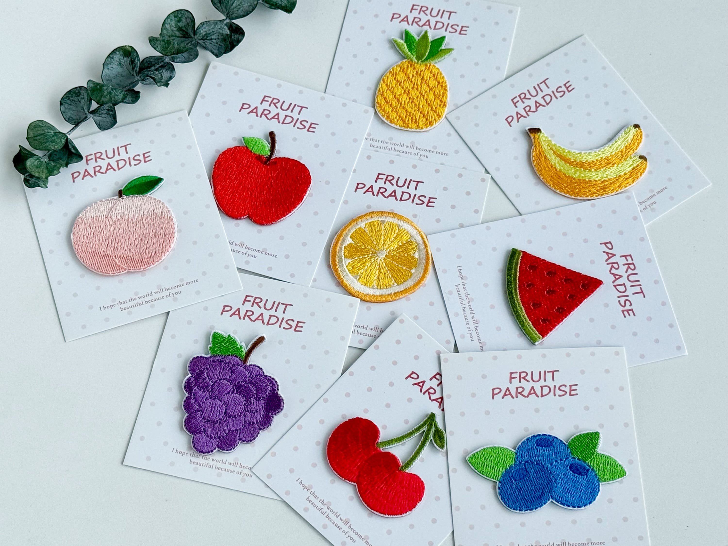 Fruit Patch, 9 Styles, Embroidered Fruits Patches, Self Adhesive Patch ...