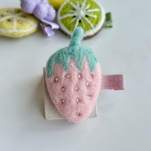 Felt Strawberry Hair Clip, Kids, Toddler, Baby Hair Clip, Felt Fruit Duckbill Hair Clip, Fruit Hair Accessories, Gift for Toddler