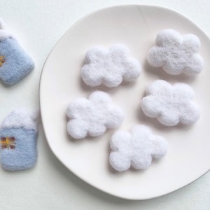 Felted Cloud, Wool Felt Cloud, Needle Felted Cloud, Woolen Cloud, Felted Shape, Felt Accessories, Cloud Decor, Home Decor