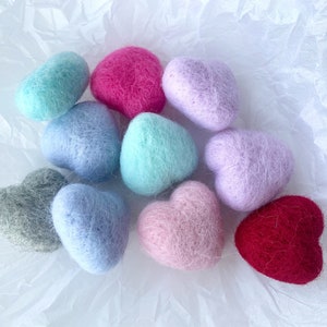 Felted Hearts, 4cm Wool Felted Heart, Needle Felt Heart, Woolen Hearts, Hearts Decor, Felt Heart Shape, Valentine's Day Decoration