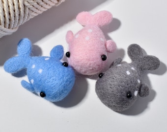 Felt Whale, Wool Felted Sea Animal, Craft Supply