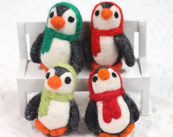 Felted Penguin Brooches, 4 Colors, Penguin Brooch Pin Handmade, Wool Felt Penguin, Brooch for Women