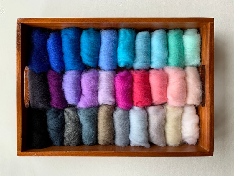 Felt Wool 60 Colors Set, 3g or 5g Each, Needle Felting Wool, Wool Roving for Felting, Felting Fiber, Merino Wool, Wet Felting image 5