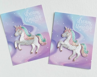Embroidered Unicorn Patch, Iron On Applique, DIY Decor