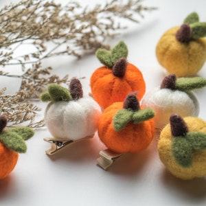 Felted Pumpkins 10 PCs, Halloween Decor, Pumpkin Garland, Felted Accessories, Wool Felt Shapes, Needle Felted Pumpkins, Wool Felt Pumpkins