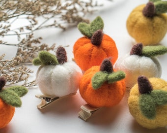 Felted Pumpkins 10 PCs, Halloween Decor, Pumpkin Garland, Felted Accessories, Wool Felt Shapes, Needle Felted Pumpkins, Wool Felt Pumpkins