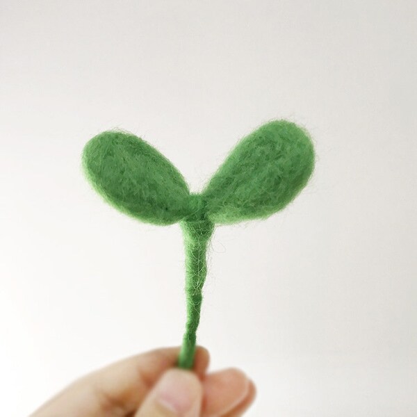 Felted seedling, 10 PCs, Felted Plant, Wool Felt sprouts, Needle Felted Plant, Wool Plant, Plants Decor, Gifts for Gardeners, Felted Shapes