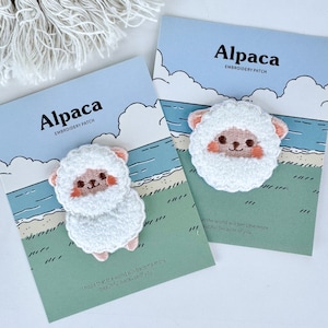 Alpaca Patch, Chenille Animal Patches, Iron on Sew on Patches, Alpaca Appliques, DIY Patches, Alpaca Decor, Patch for Gift DIY