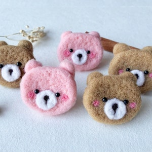Tête d'ours en feutre, Tête d'ours en feutre de laine, Ours en feutrine, Ours en laine, Décoration d'ours, Ornement d'ours, Forme feutrée, Fournitures en feutre