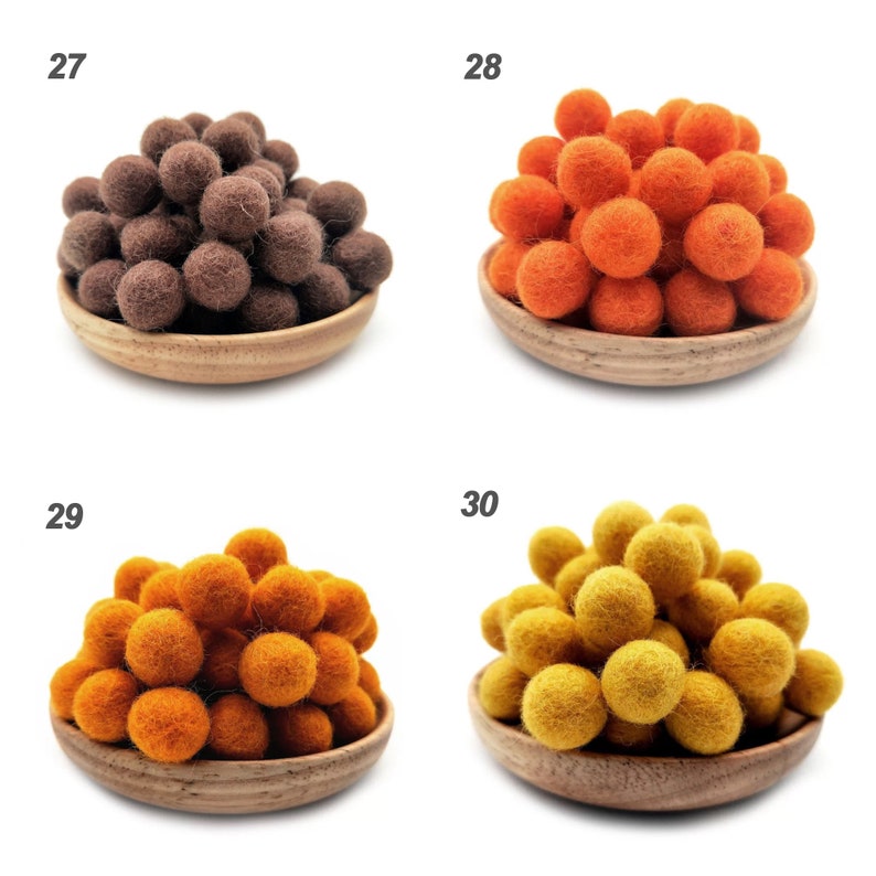 Felt Balls, 1.5cm, 50 Pcs, Pom Poms, Wool Felt Balls, Felted Balls, Felt Ball Garland, Solid Wool Felt Balls, Felt Beads, 30 Colors image 10