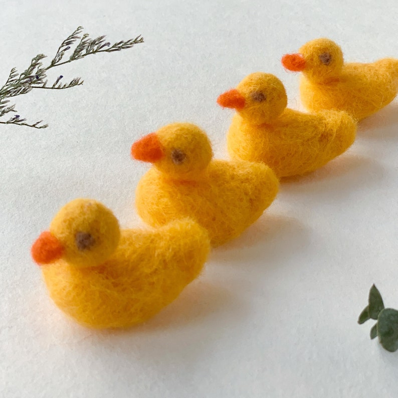 Felted Yellow Duck Wool Felt Duck Needle Felt Ducks Felted Etsy