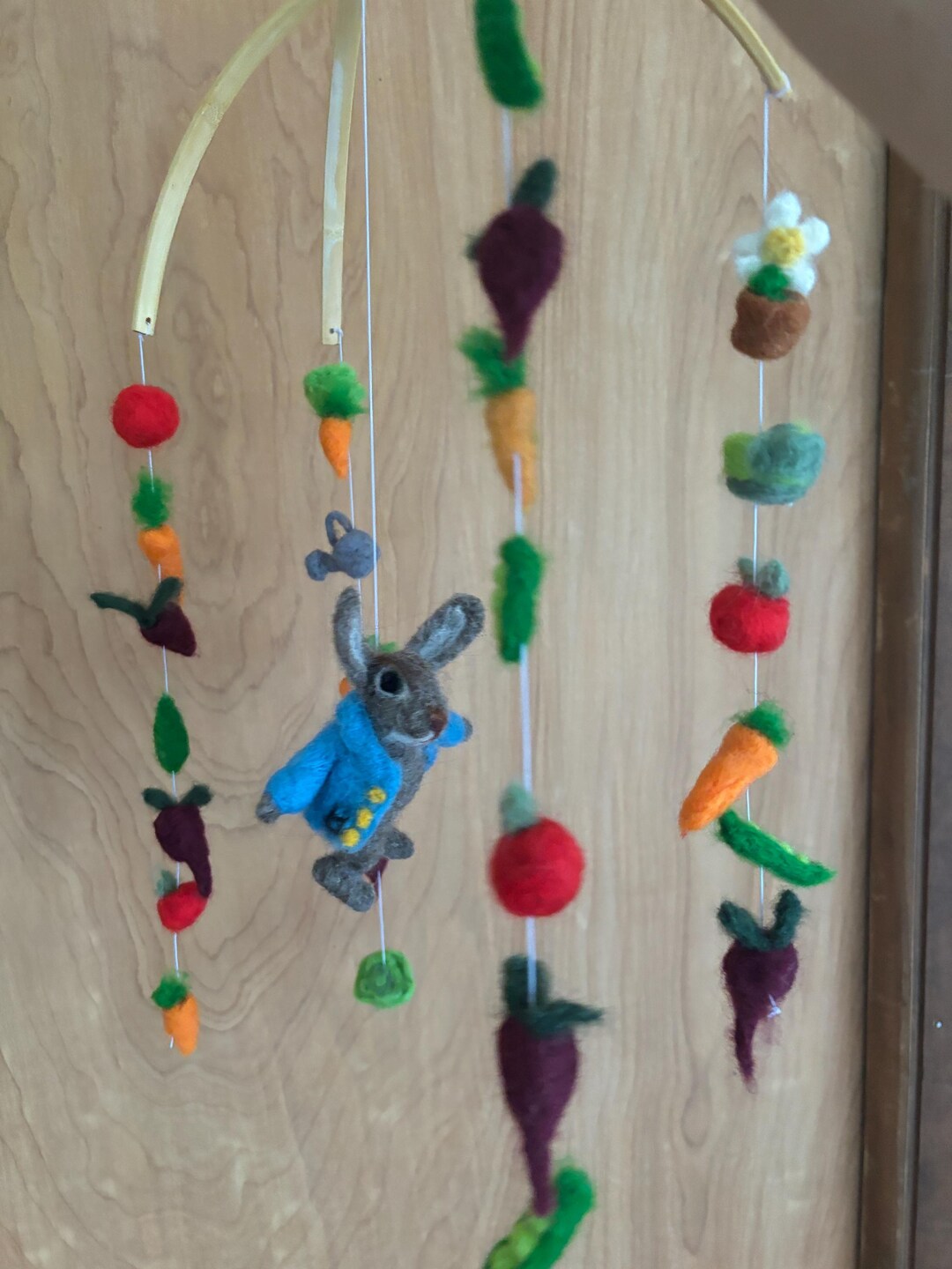 Needlefilter Peter Rabbit Peter Rabbit Mobile With Needle Felted Vegetables - Etsy