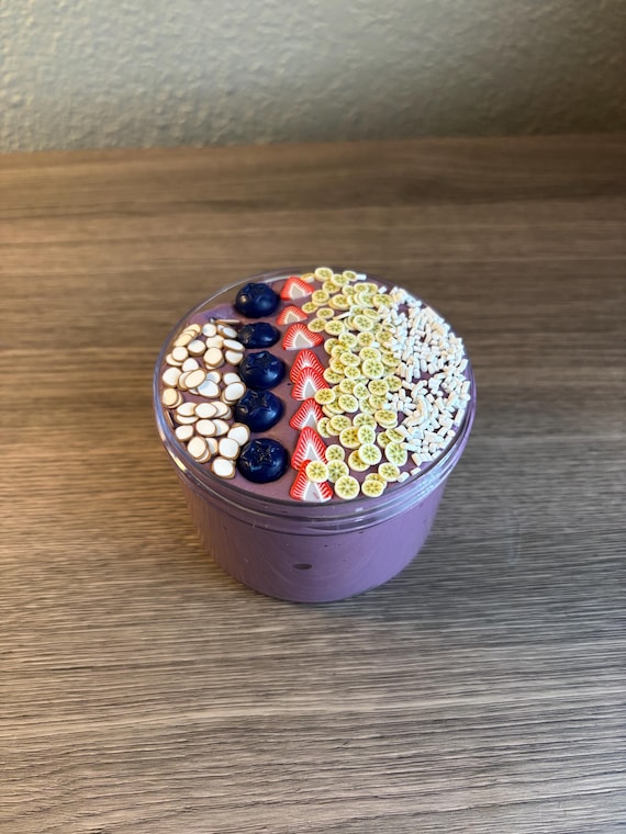 Açaí Bowl Butter Slime with Fruit Add Ins (6oz & 8oz)