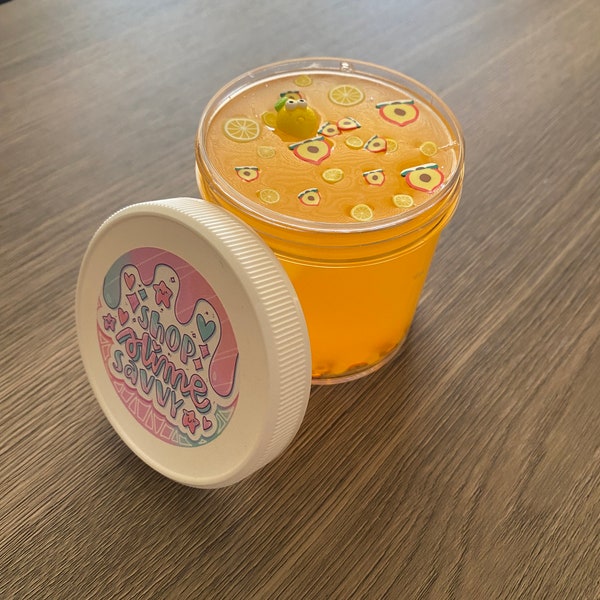 Peach Lemonade Jelly I Scented Jelly Slime I Available in 2oz & 6oz  Screw Top Containers I ShopSlimeSavvy I