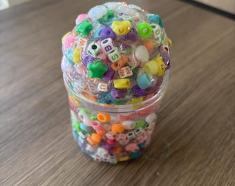 Friendship Bracelet Slime | Colorful Bead Crunch Bomb