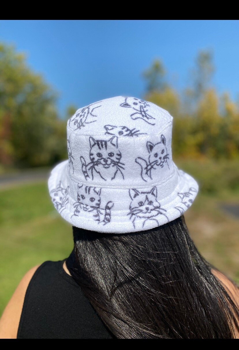 Kitten Cotton Towel Bucket Hat | Etsy 
