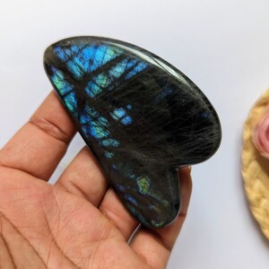 Blue labradorite rare color 100% natural Magnificent rare and unique Massage stone Healing & protection stone