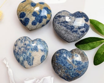 Corazón en lazuli piedra de paz y plenitud, piedra de bienestar, purificación, piedra asociativa de litoterapia