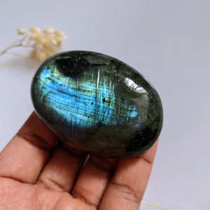 Labradorite galet bleu Pierre de paume Pierre de guérison Pierre de protection anti-stress Pierre chakra Réiki