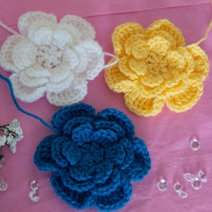 Crochet Flower Pattern Instant Download Floral Crochet PDF Pattern Motif 3 Layers Large Crochet Flower With Open Centre