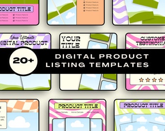 Canva Template Bundle: 20 Digital Product Listing Images (Digital Download)